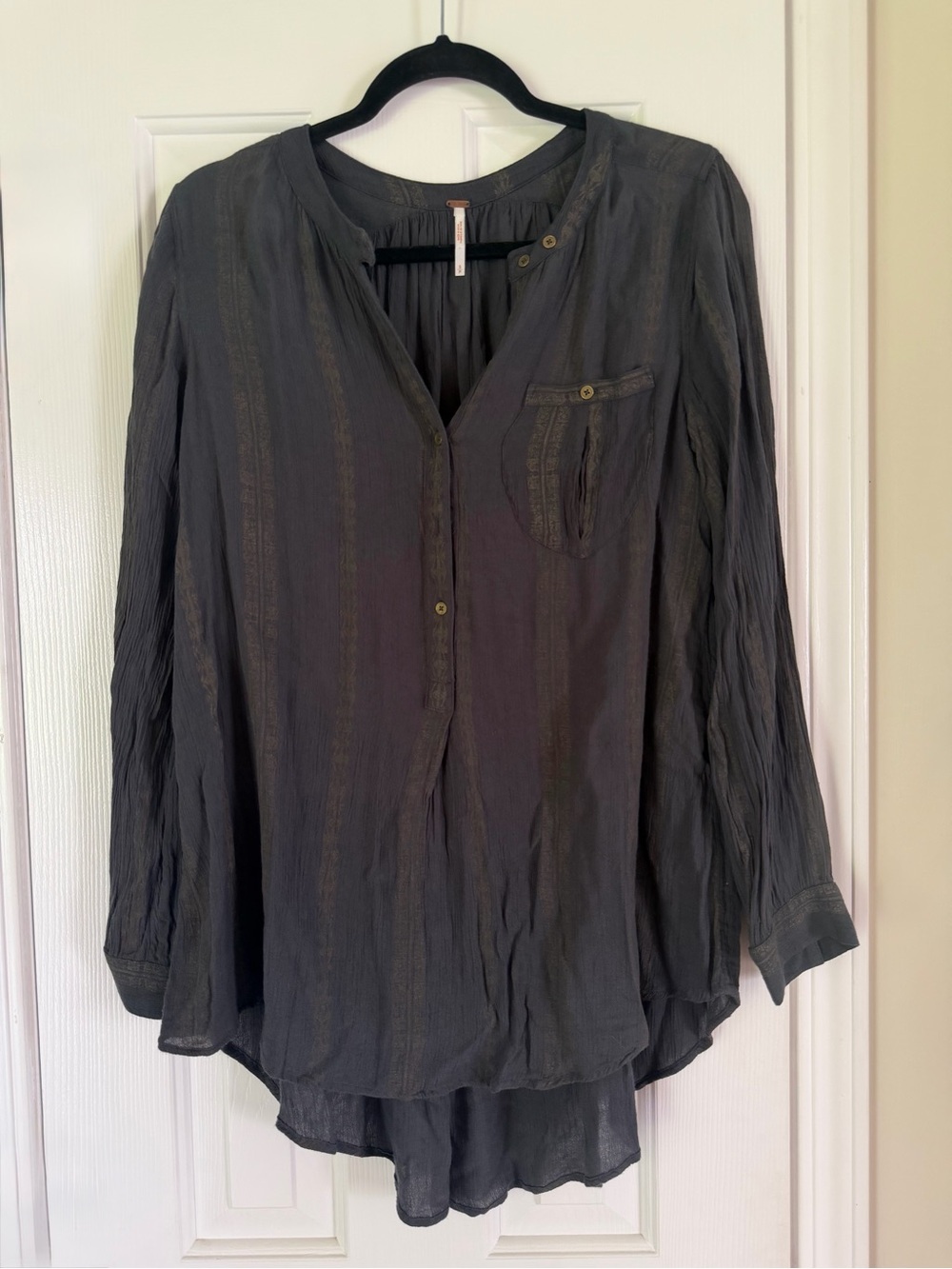 Free People Women’s Shibori Magic Border Print Popover Tunic Darkest Emerald